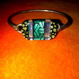 Glass and sterling silver bracelet